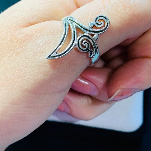 Y2K Vintage 90s 925 Sterling Silver Tribal Ring - Picture 3 of 3